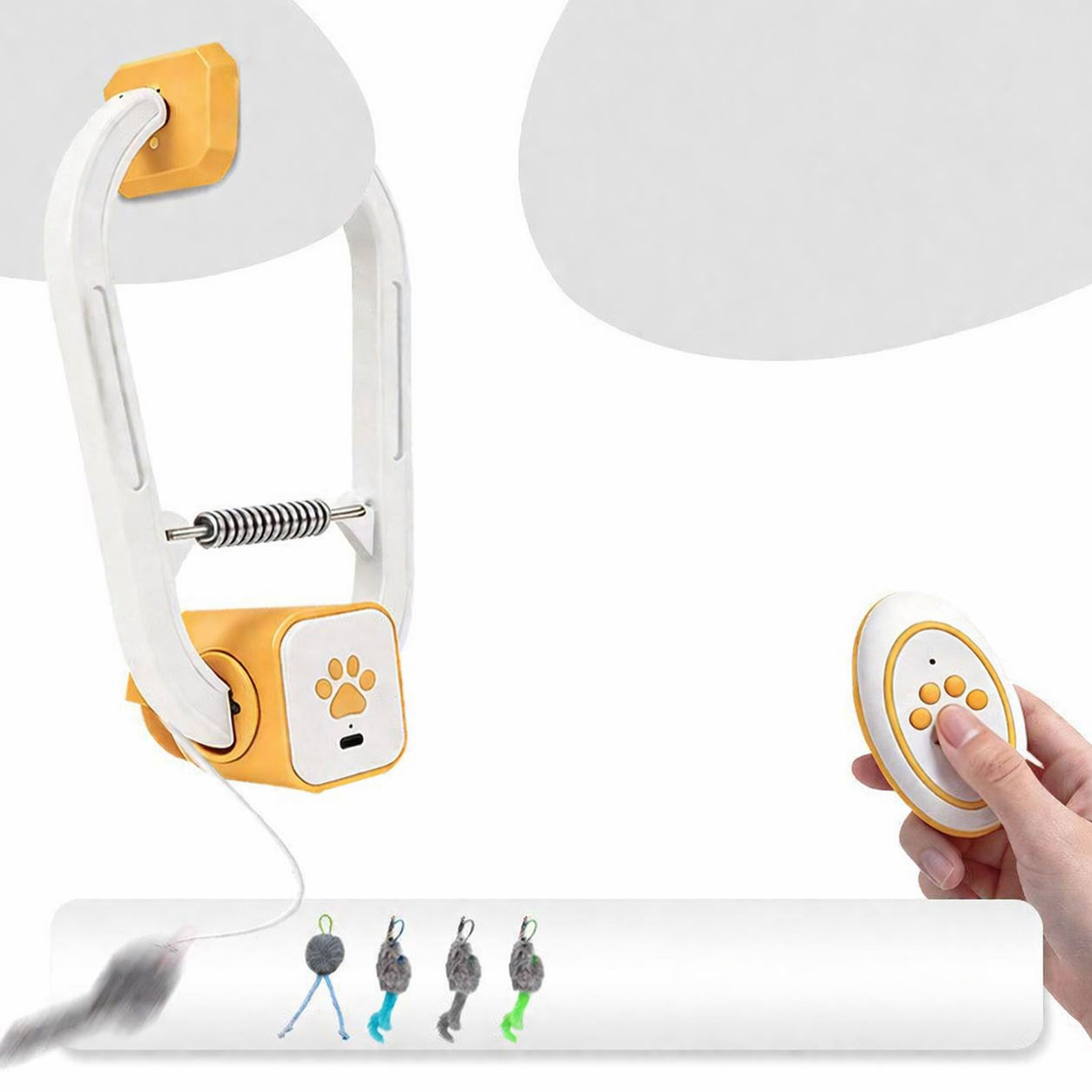 Interactive USB Cat Teaser Toy With Rechargeable Mice Attachments | Temsk