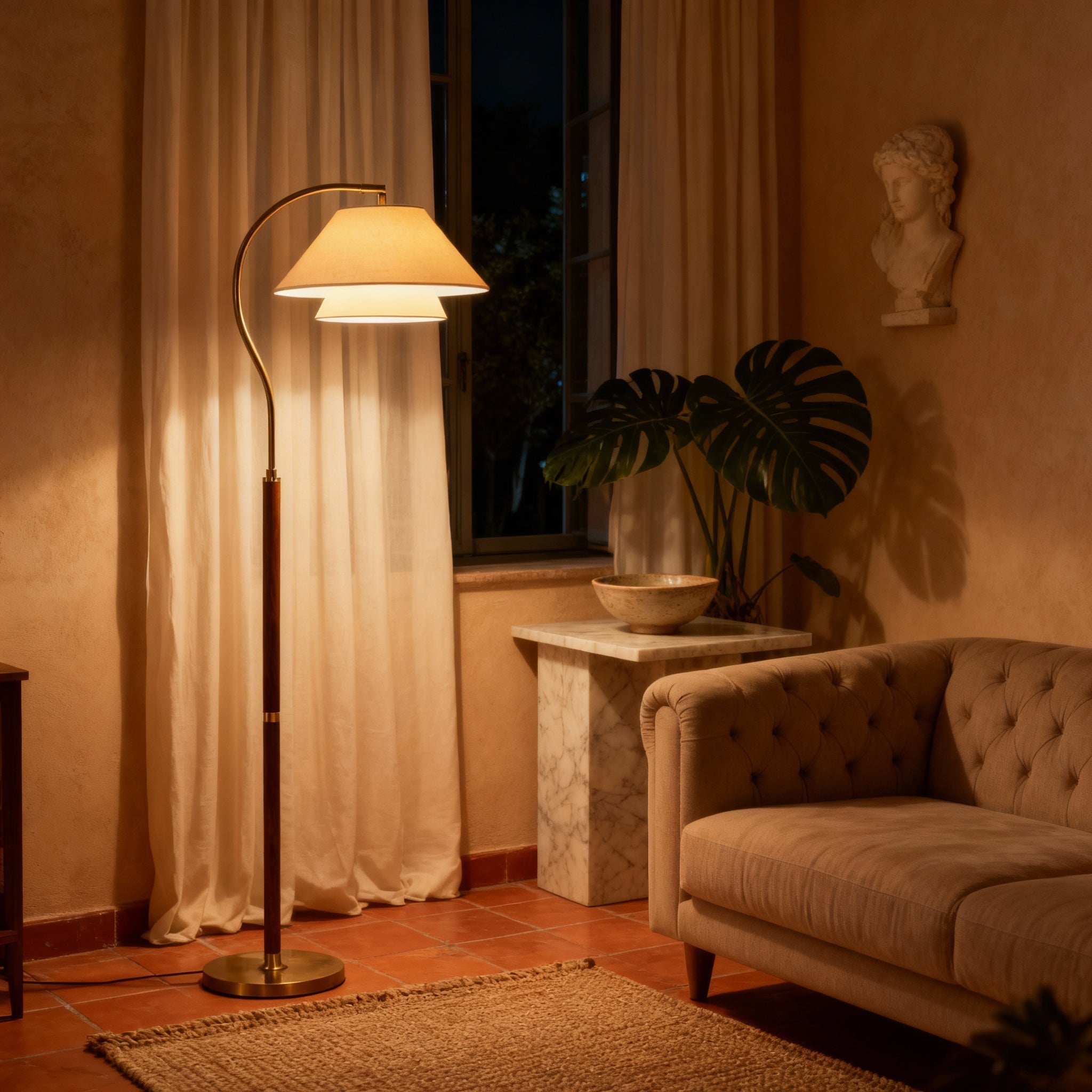 Aurelo Living Elegant Modern Floor Lamp For Ambient Living Room Lighting | Temsk
