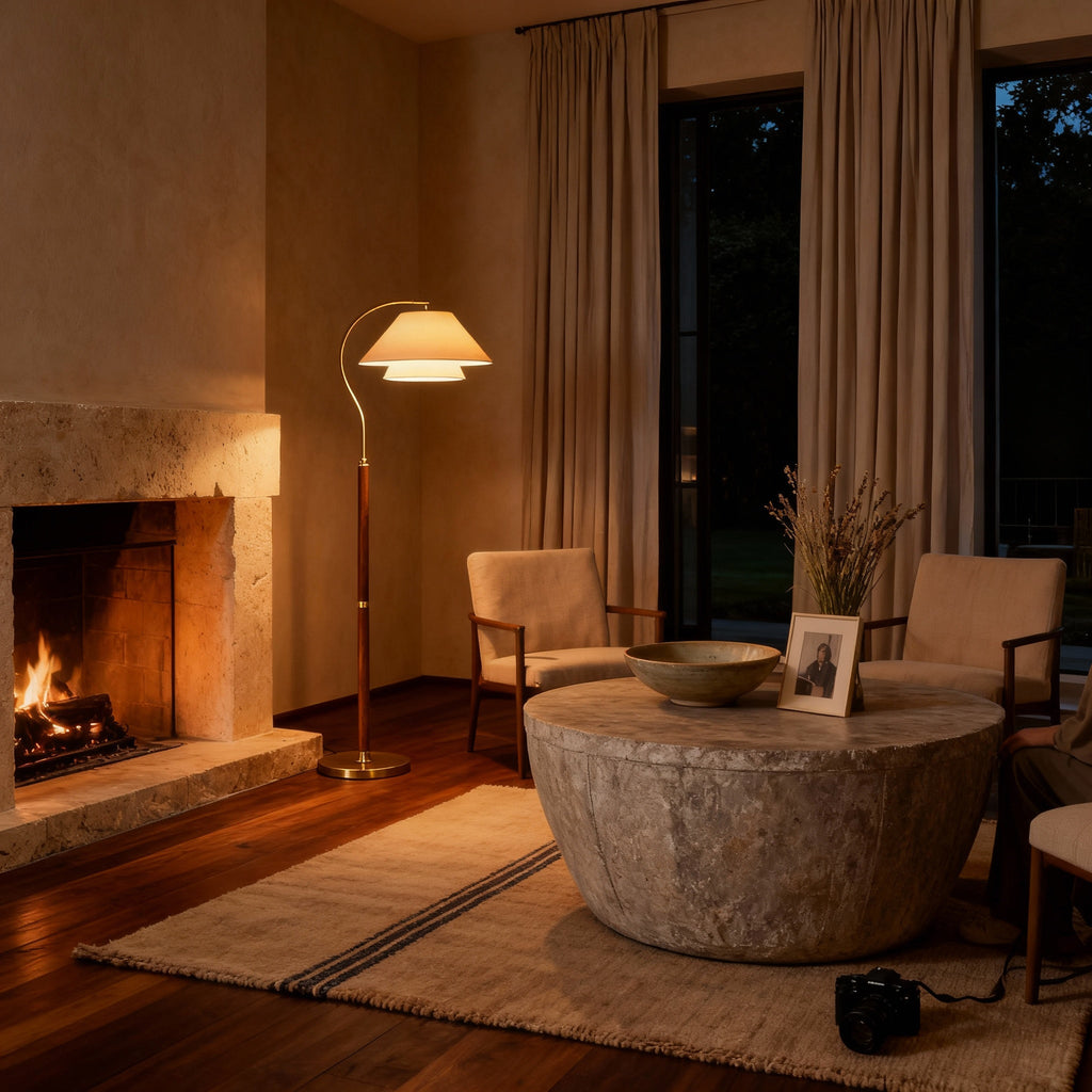 Aurelo Living Elegant Modern Floor Lamp For Ambient Living Room Lighting | Temsk