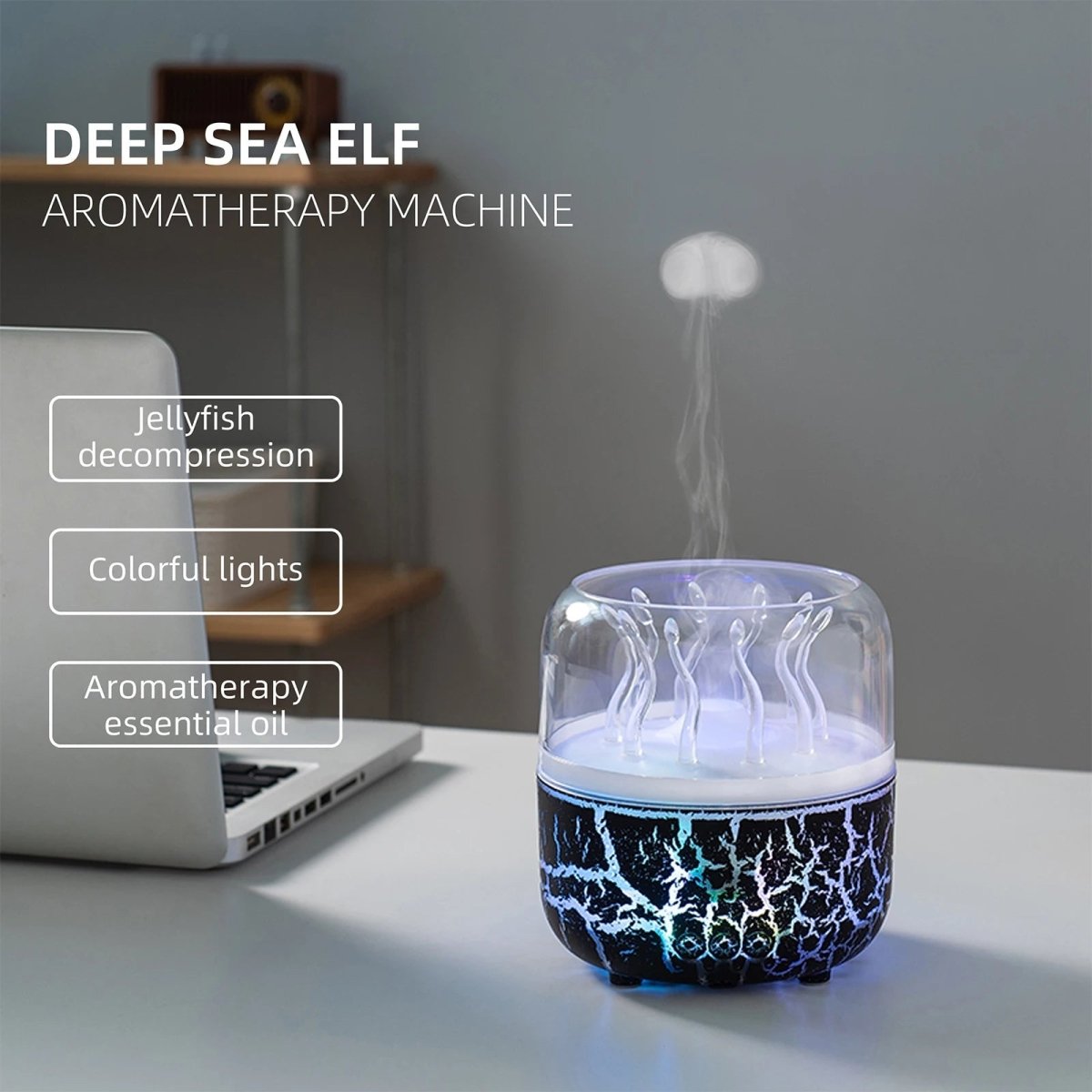 AquaGlow Jellyfish Aroma Humidifier With Timer 280 ml | Temsk
