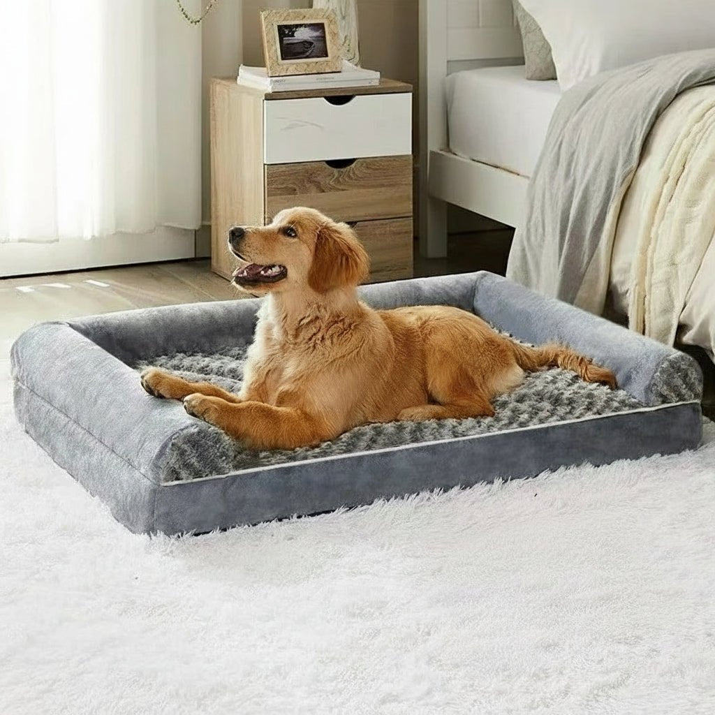 NestEase Orthopedic L Shaped Dog Bed With Removable Waterproof Cover | Temsk