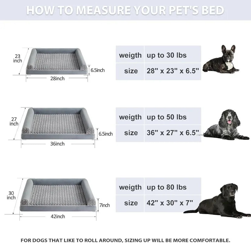 NestEase Orthopedic L Shaped Dog Bed With Removable Waterproof Cover | Temsk