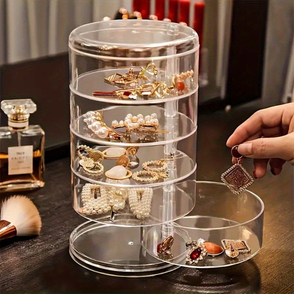 Rotating Jewelry Display Case For Desktop Storage Ideal Mother's Day Gift | Temsk