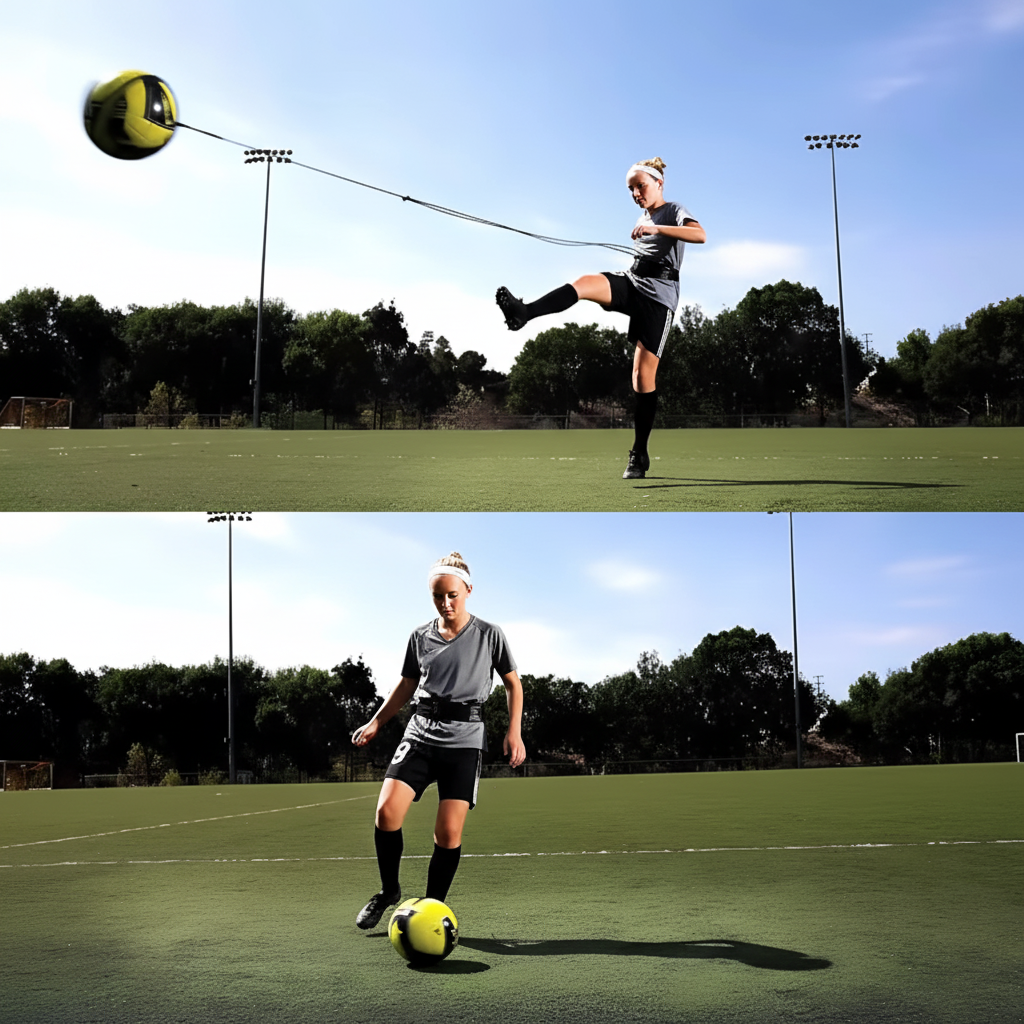 Kids Solo Soccer Drill With Rebound Belt For Accurate Passing | Temsk