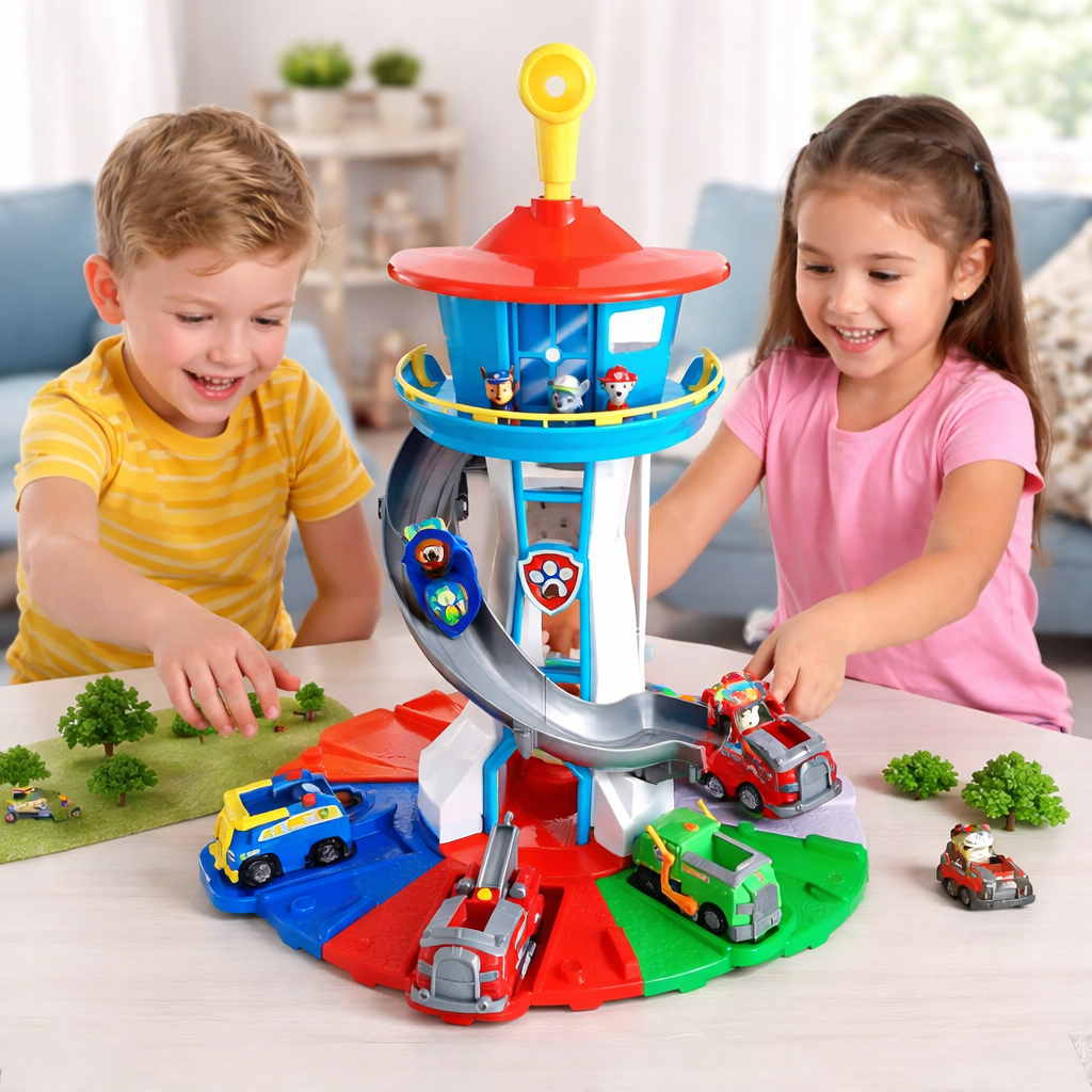 Kids Car Playset With Slide Tower And Track Vehicles | Temsk