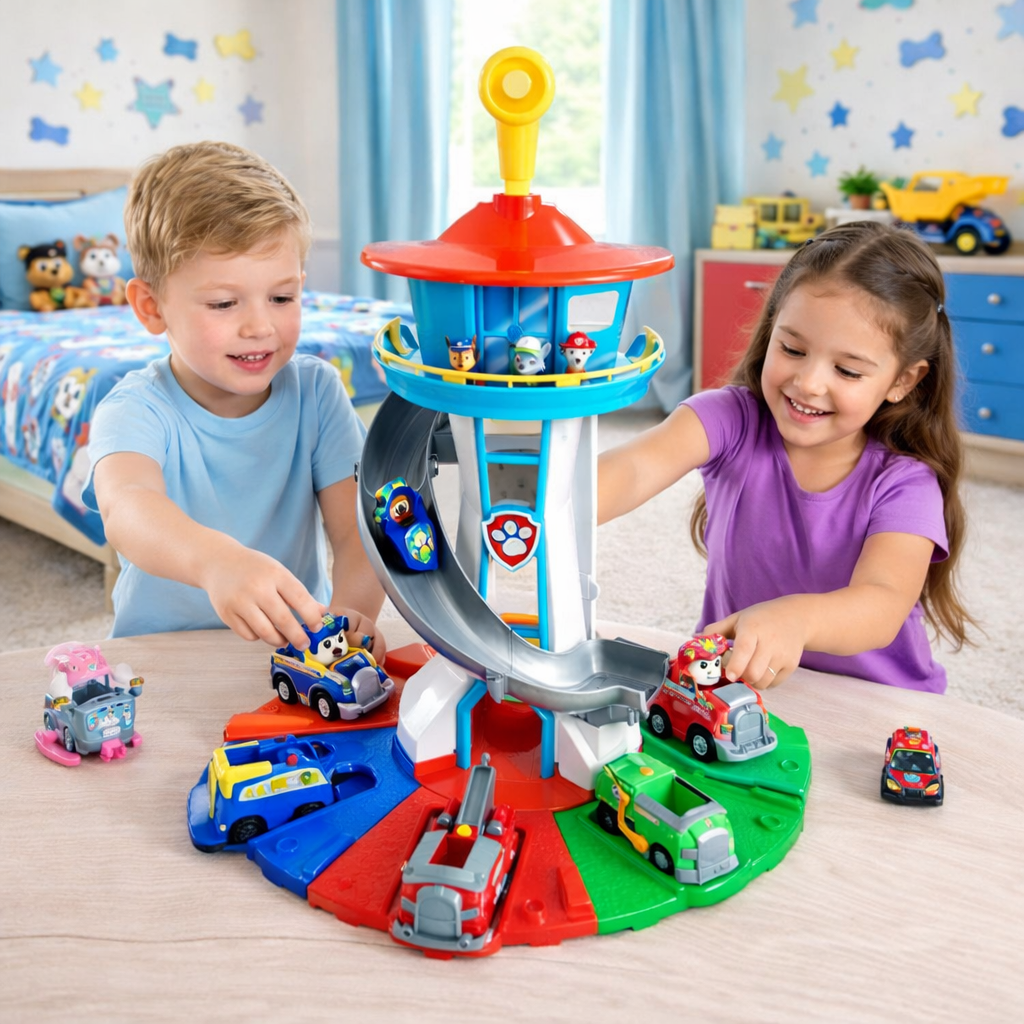 Kids Car Playset With Slide Tower And Track Vehicles | Temsk