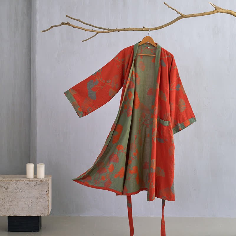Luma Kimono Reversible Cotton Bathrobe For Natural Comfort | Temsk
