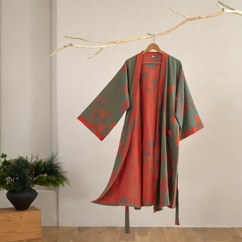 Luma Kimono Reversible Cotton Bathrobe For Natural Comfort | Temsk
