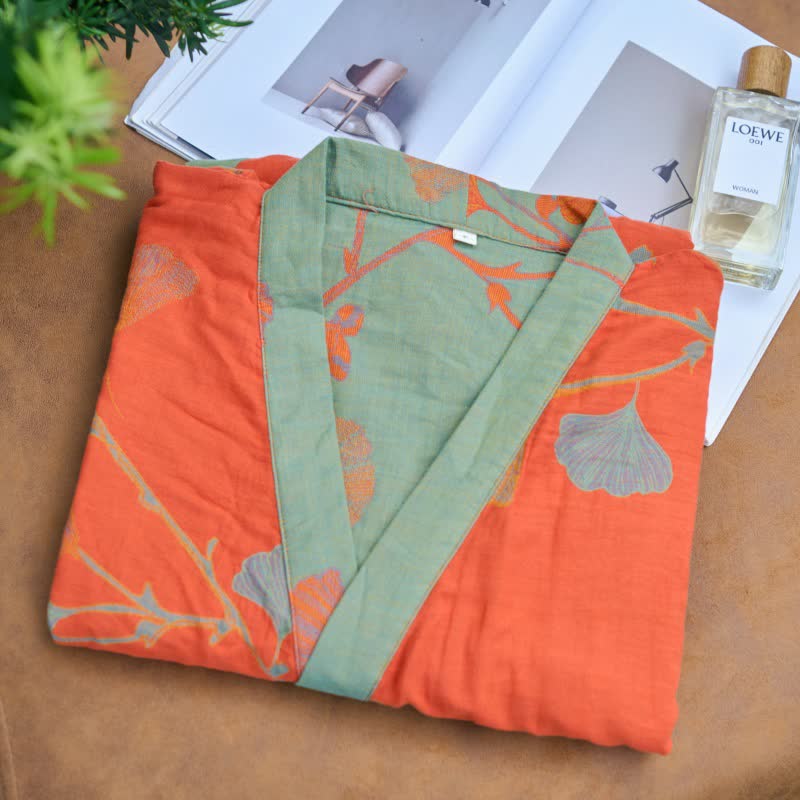 Luma Kimono Reversible Cotton Bathrobe For Natural Comfort | Temsk