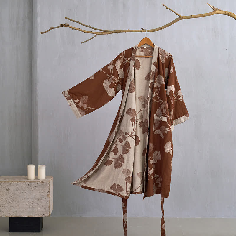 Luma Kimono Reversible Cotton Bathrobe For Natural Comfort | Temsk