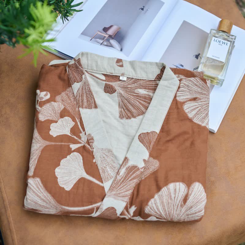 Luma Kimono Reversible Cotton Bathrobe For Natural Comfort | Temsk