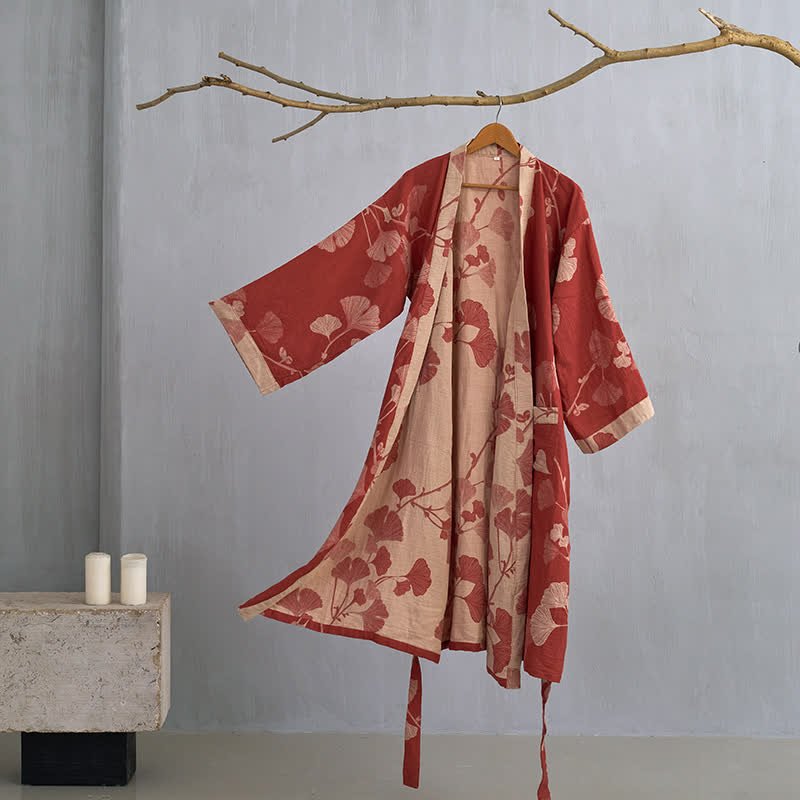 Luma Kimono Reversible Cotton Bathrobe For Natural Comfort | Temsk