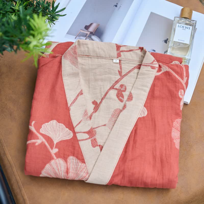 Luma Kimono Reversible Cotton Bathrobe For Natural Comfort | Temsk