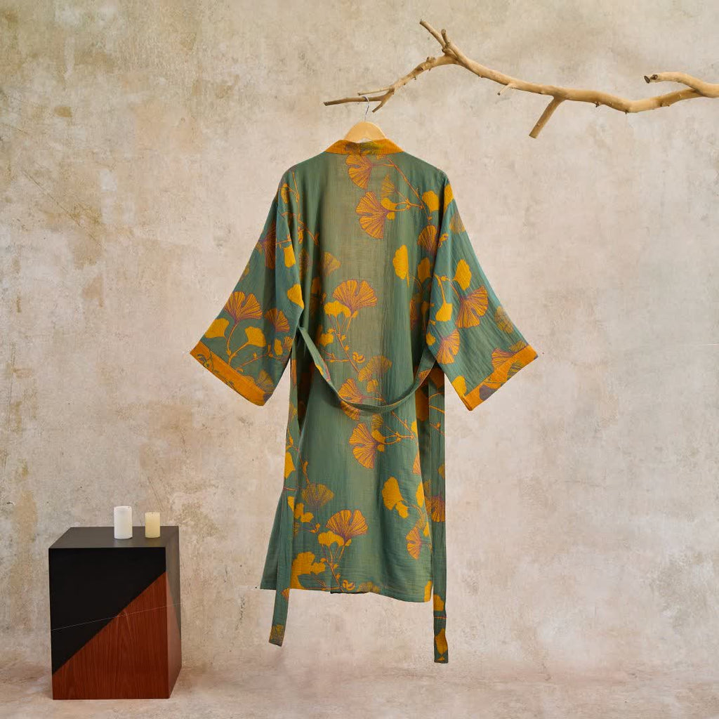 Luma Kimono Reversible Cotton Bathrobe For Natural Comfort | Temsk