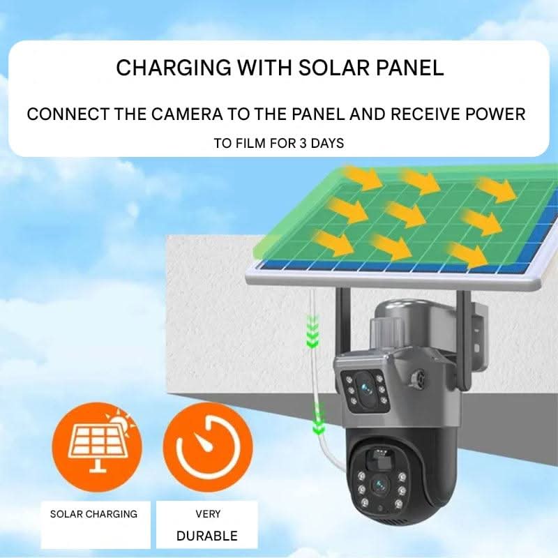 SolaraGuard 4K Wireless Security Camera With Solar Panel And 360-Degree View | Temsk