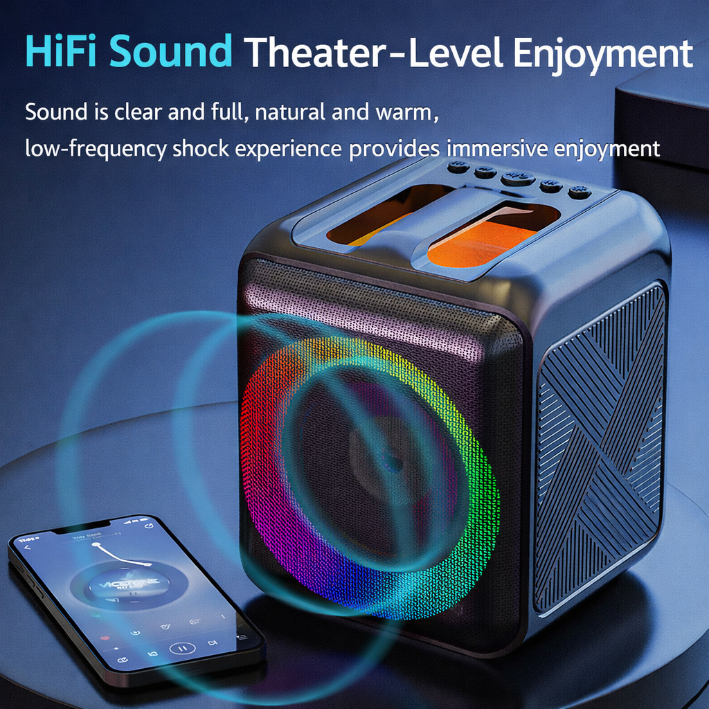 Bluetooth Karaoke Machine With Portable Speaker And Wireless Microphones | Temsk
