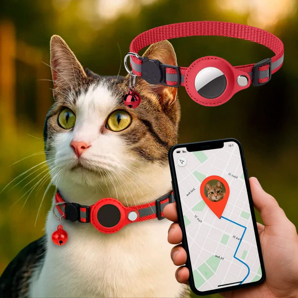 WhiskerTrack GPS Collar For Cats With Reflective Design | Temsk