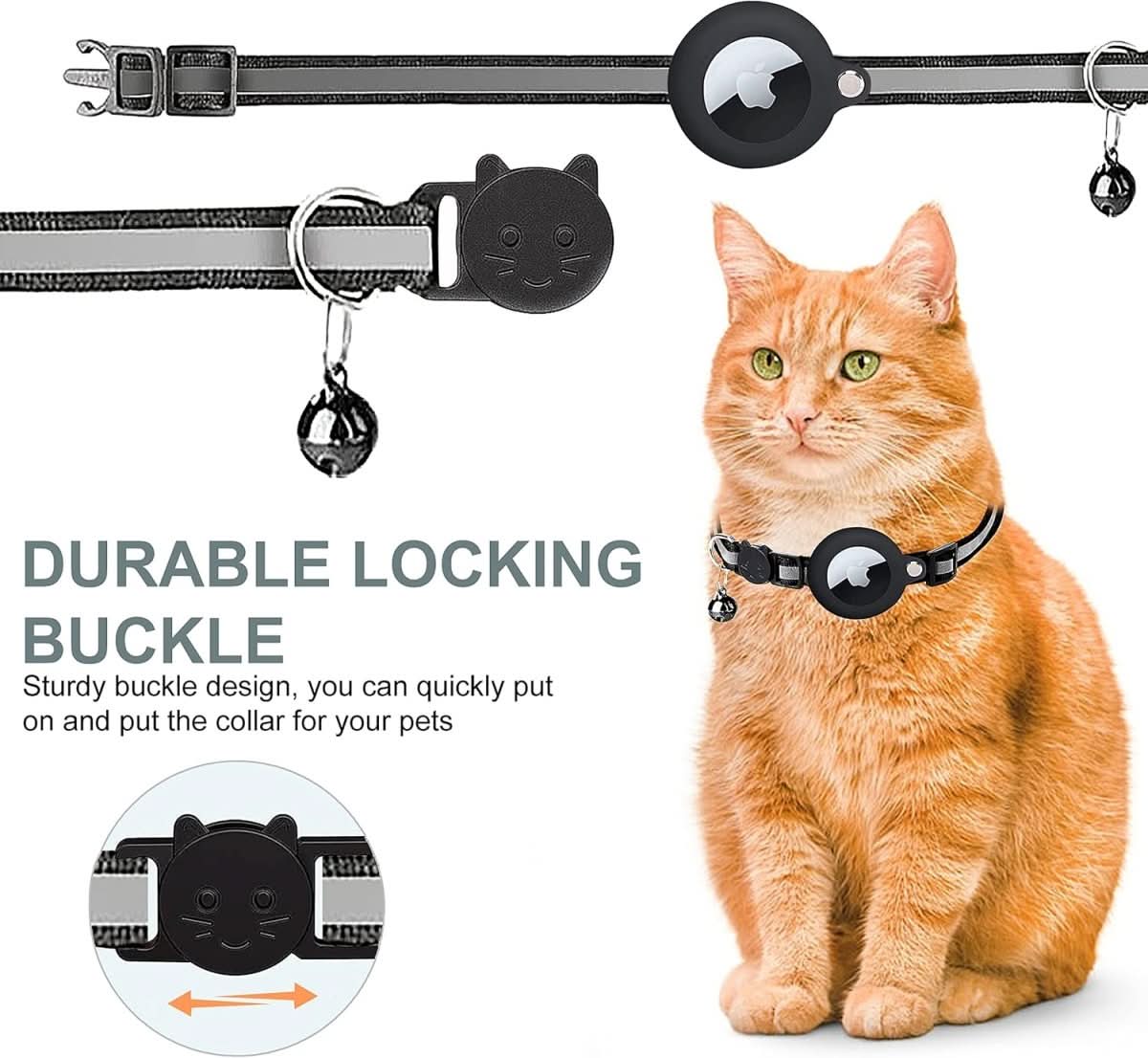 WhiskerTrack GPS Collar For Cats With Reflective Design | Temsk