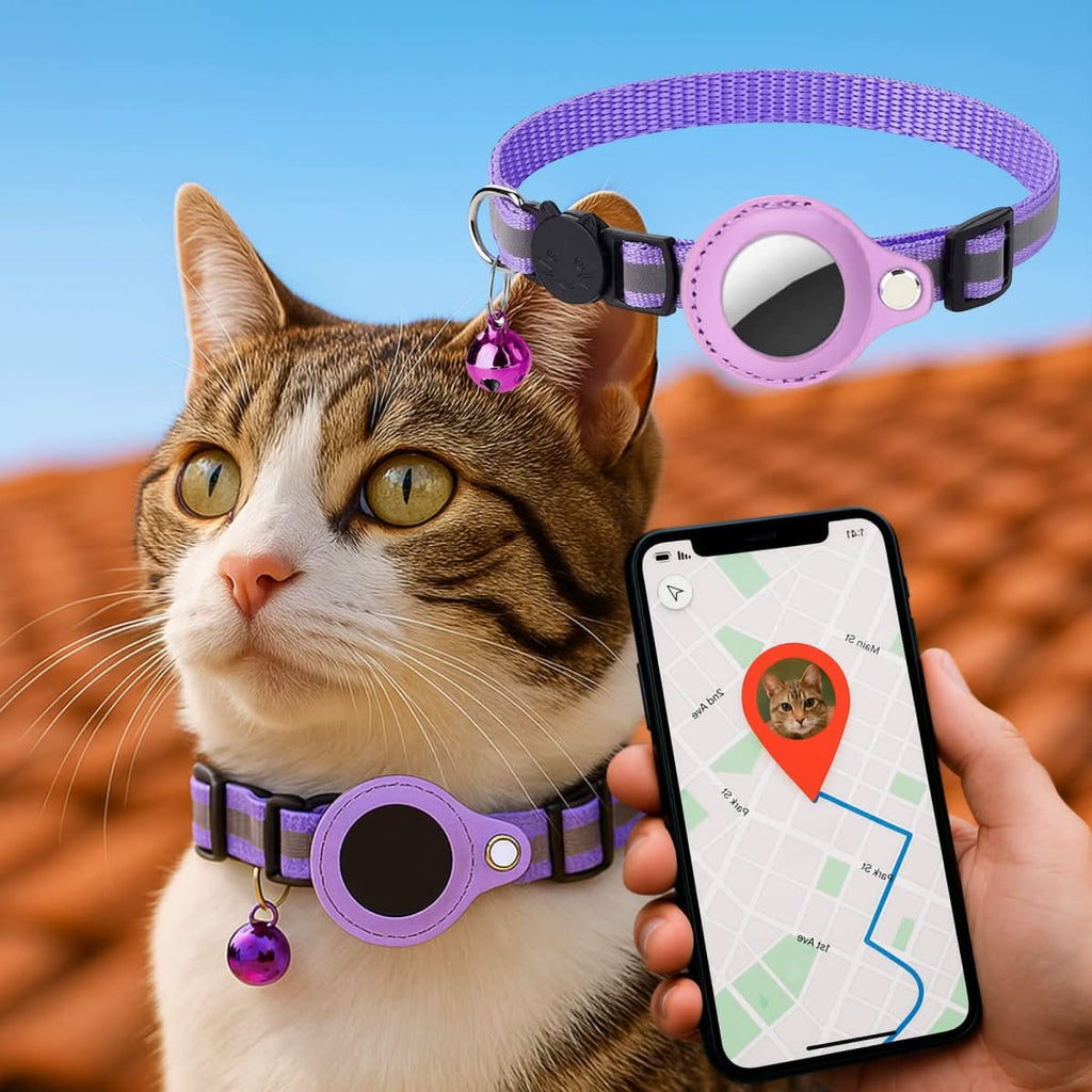 WhiskerTrack GPS Collar For Cats With Reflective Design | Temsk
