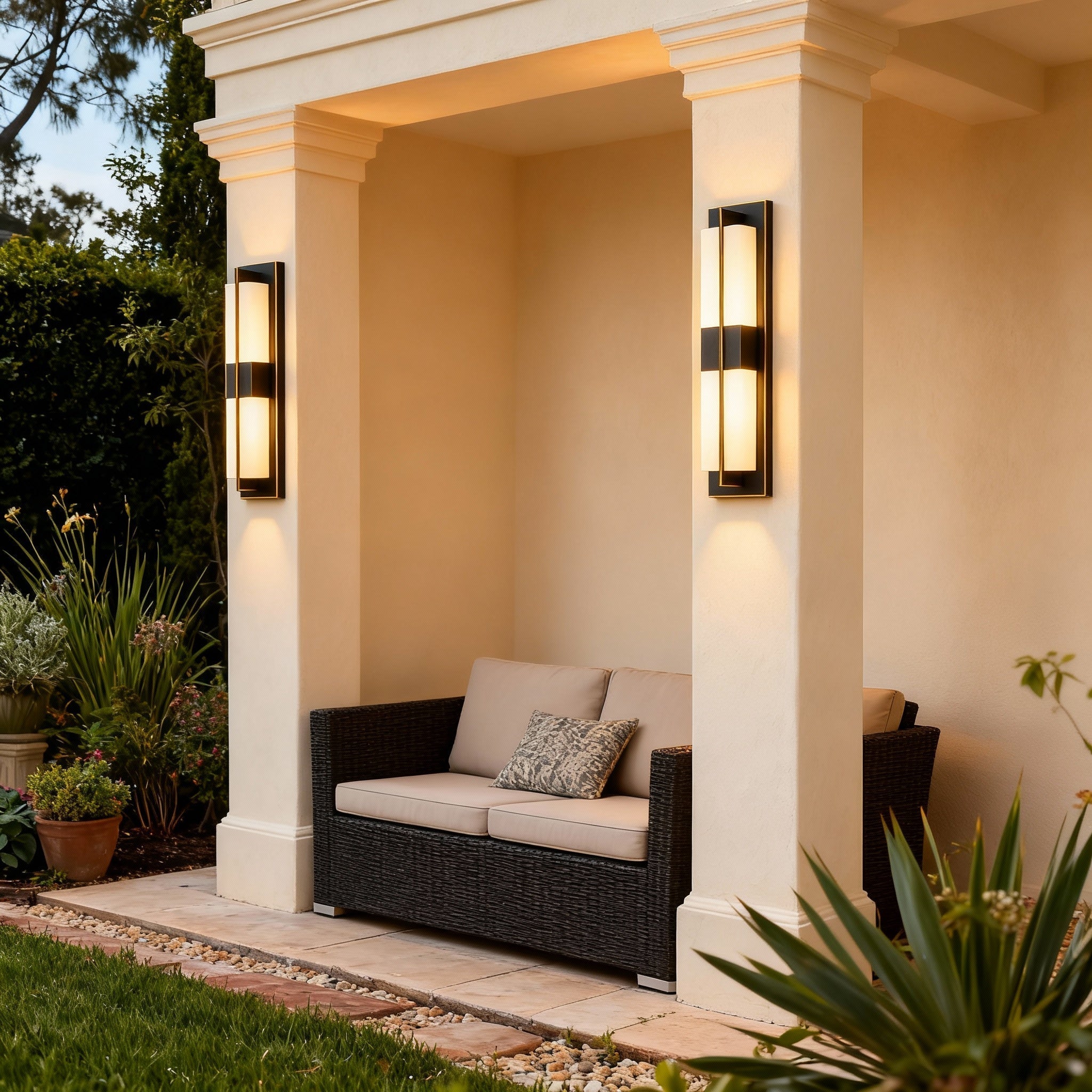 LumaCrest Contemporary Waterproof Vertical Wall Sconce for Indoor and Outdoor Use | Temsk