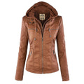 Evercrest Double Lined Hooded Leather Jacket For Ladies | Temsk