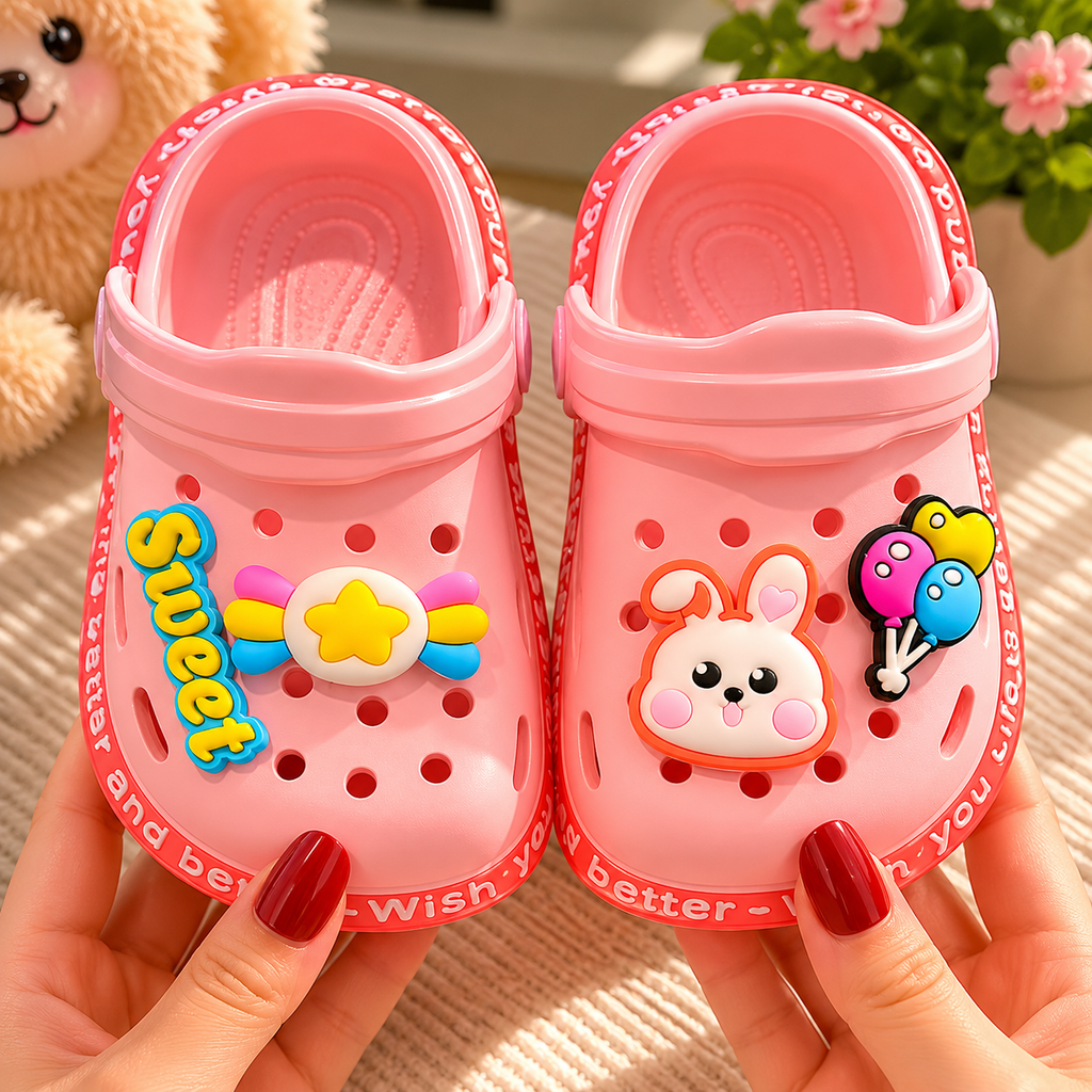 Gartenschuhe für Kleinkinder mit Cartoon-Design, zum Hineinschlüpfen, Spielschuhe | Temsk