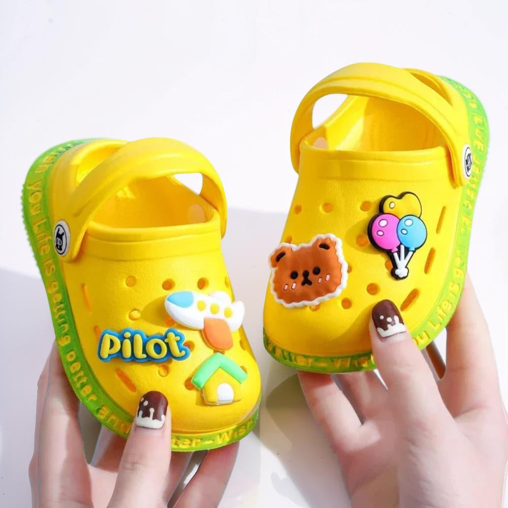 Gartenschuhe für Kleinkinder mit Cartoon-Design, zum Hineinschlüpfen, Spielschuhe | Temsk