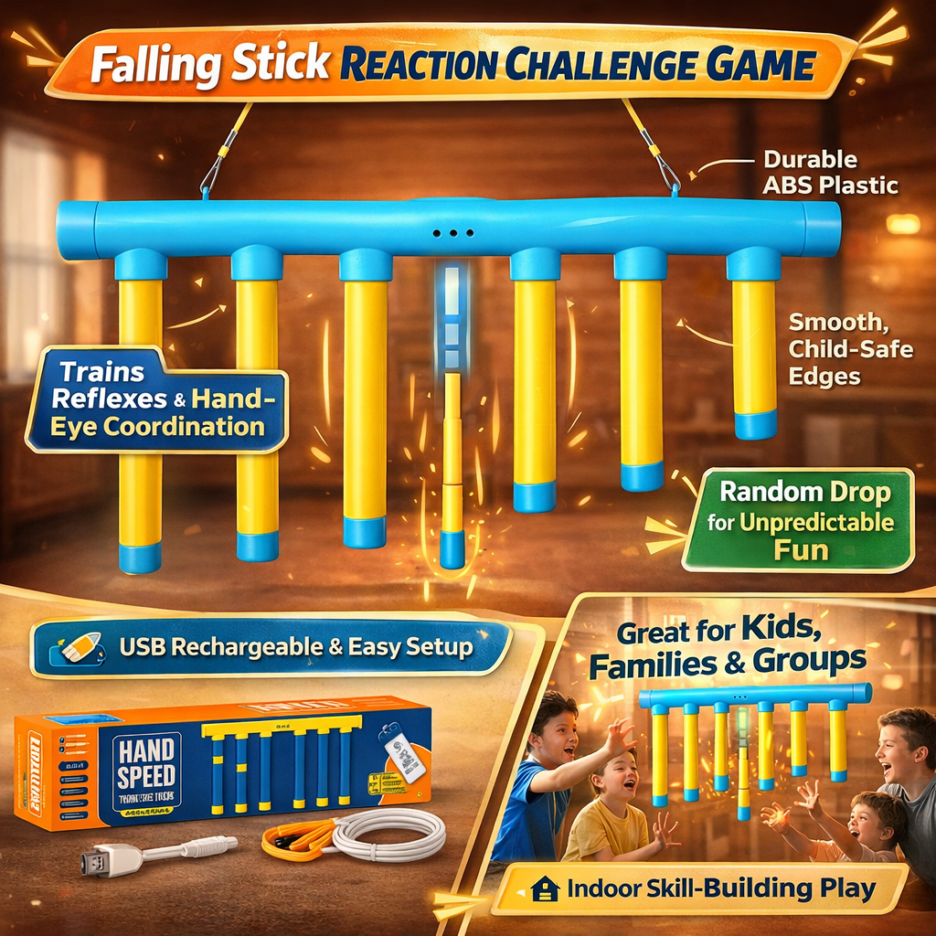 Kids Reflex Training Game With Falling Stick Drop Toy | Temsk