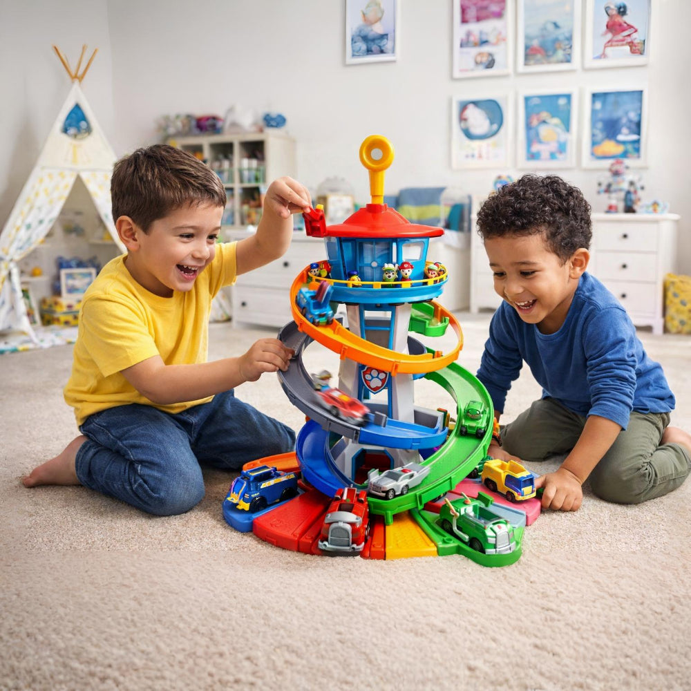 Children's Racing Car Tower With Slide Track Playset | Temsk