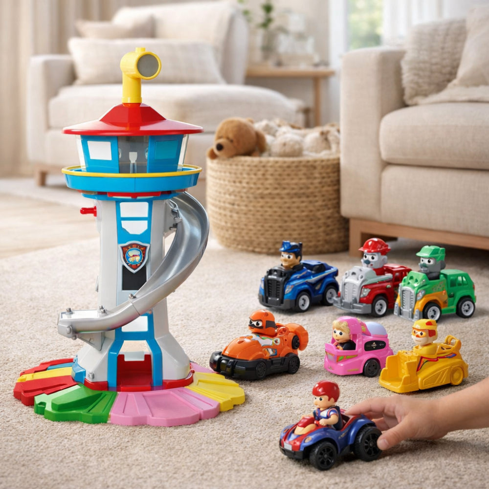 Children's Racing Car Tower With Slide Track Playset | Temsk
