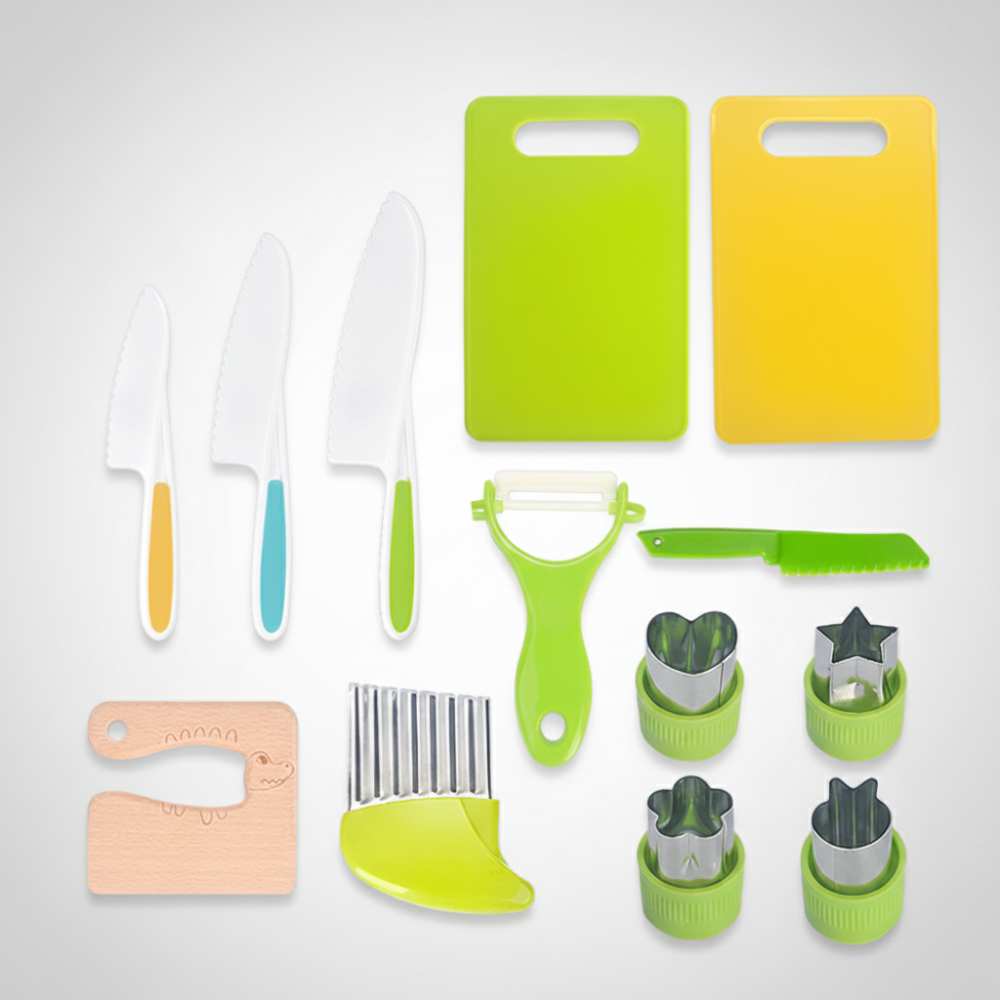 Kids Kitchen Play Set For Beginner Chefs With Child Safe Tools | Temsk