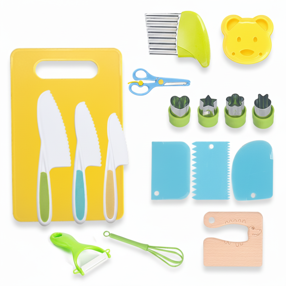 Kids Kitchen Play Set For Beginner Chefs With Child Safe Tools | Temsk