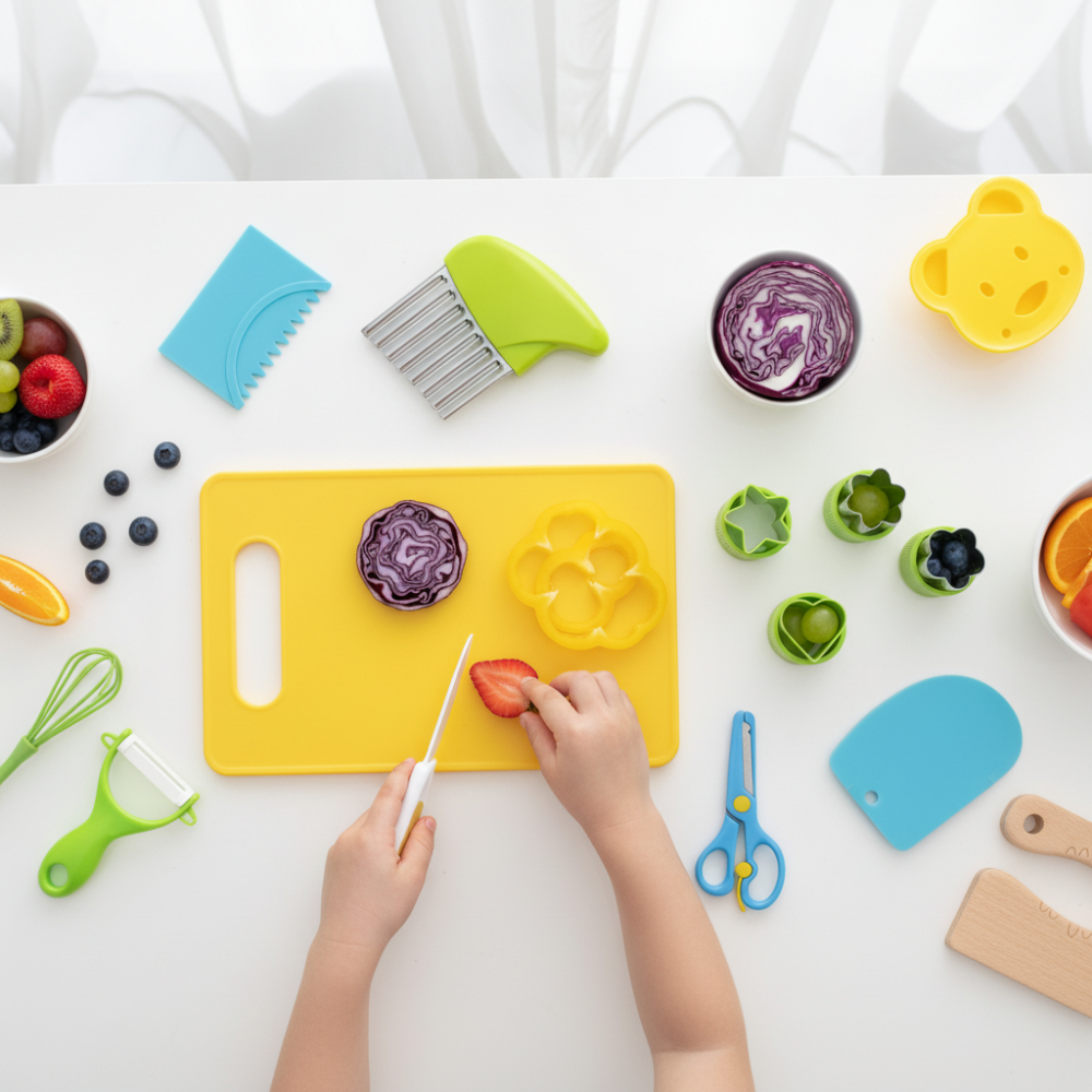 Kids Kitchen Play Set For Beginner Chefs With Child Safe Tools | Temsk