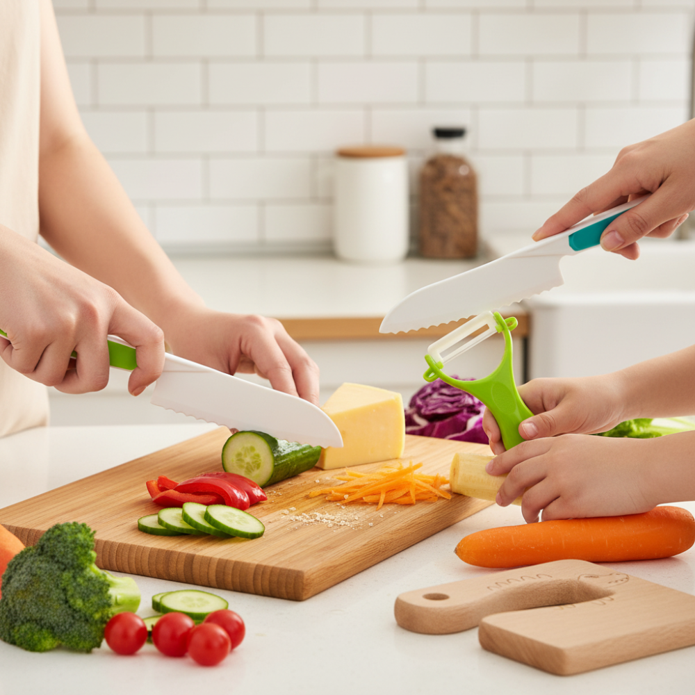 Kids Kitchen Play Set For Beginner Chefs With Child Safe Tools | Temsk