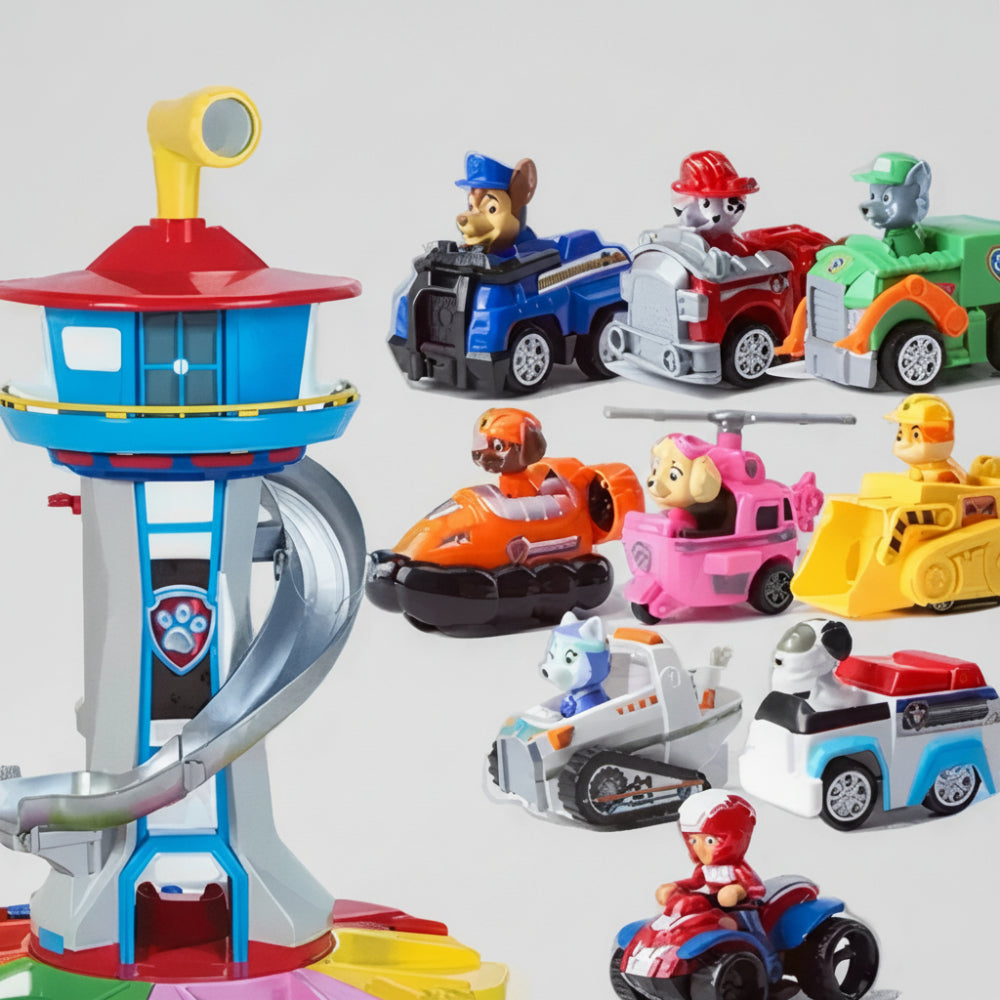 Kids Playset With Slide Tower And Toy Cars For Creative Pretend Play | Temsk