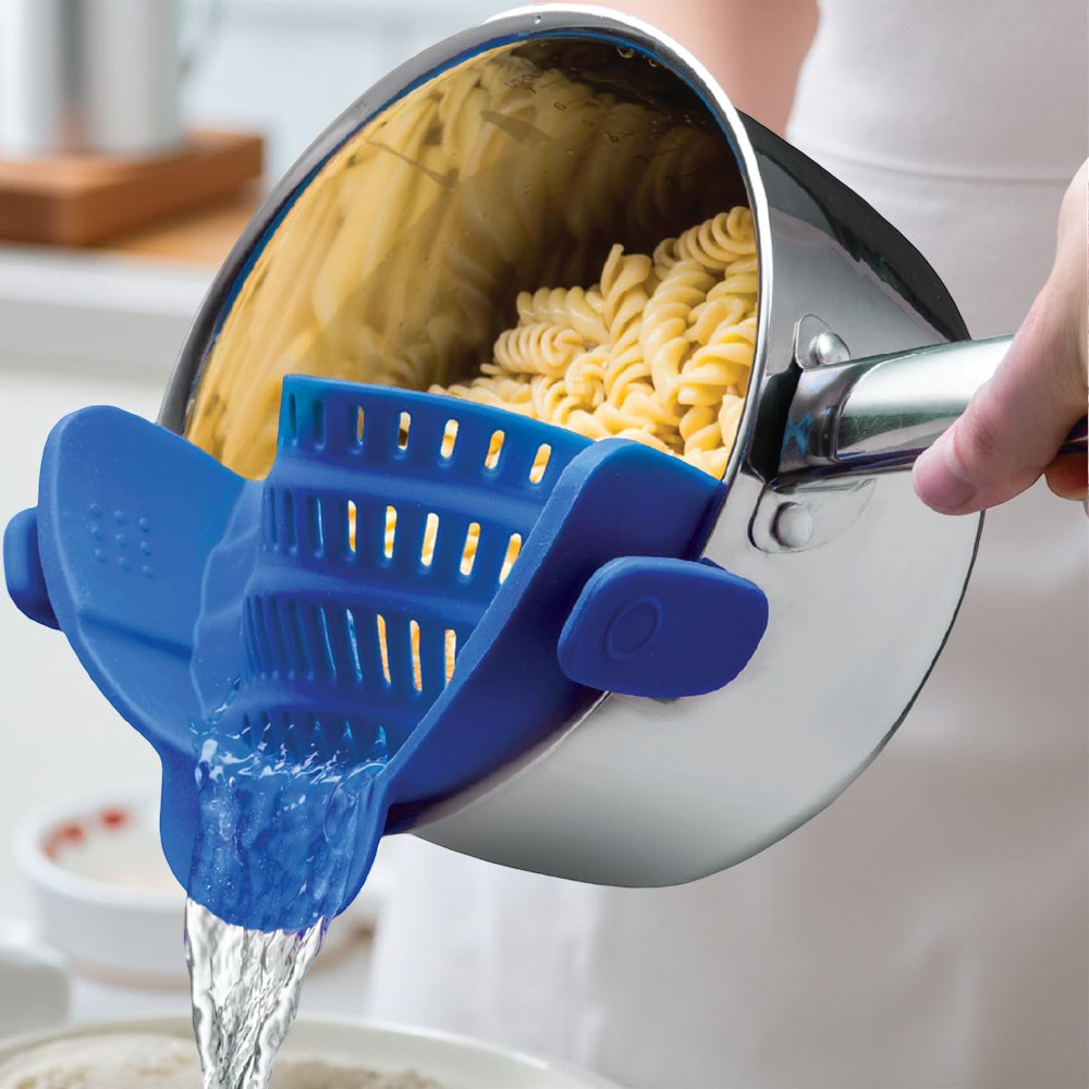 Silicone Clip On Pot Strainer For Pasta Veggies And Draining Water | Temsk
