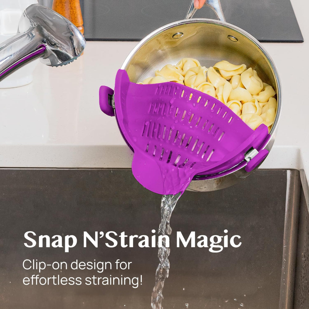 Silicone Clip On Pot Strainer For Pasta Veggies And Draining Water | Temsk