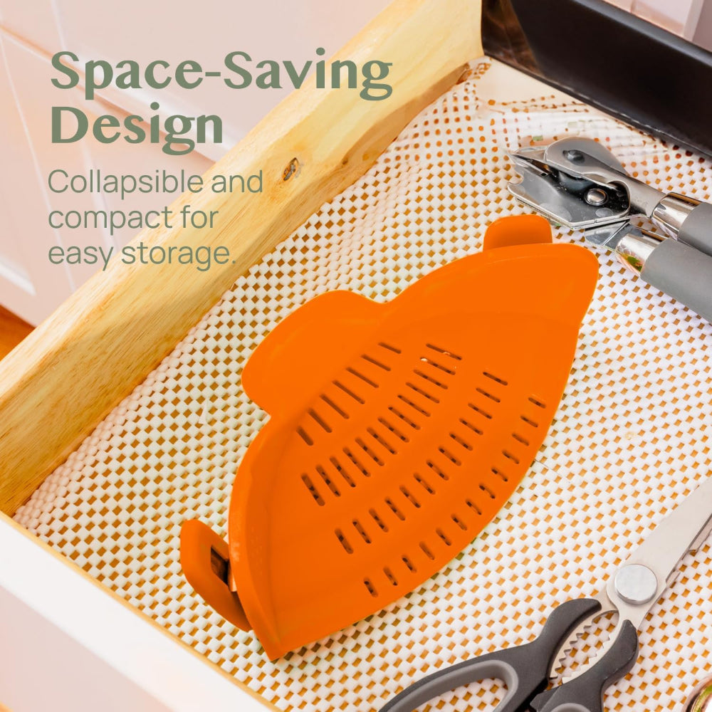 Silicone Clip On Pot Strainer For Pasta Veggies And Draining Water | Temsk