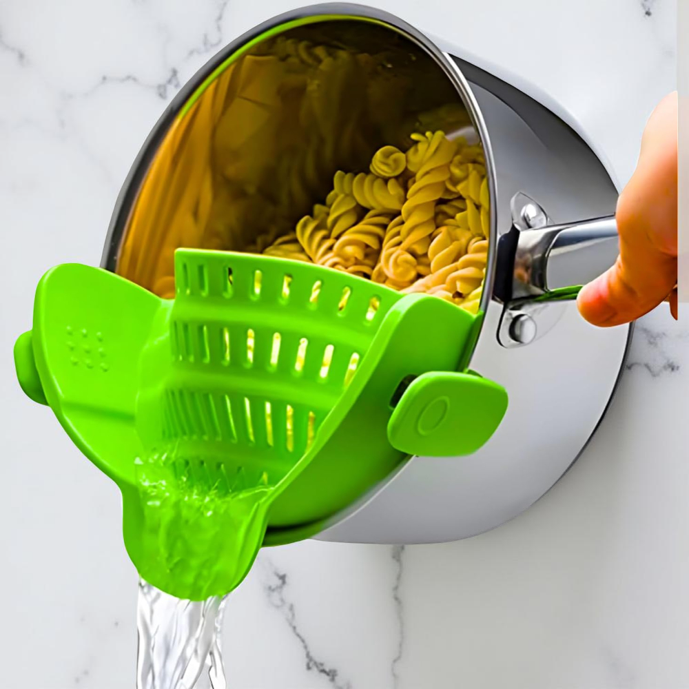 Silicone Clip On Pot Strainer For Pasta Veggies And Draining Water | Temsk