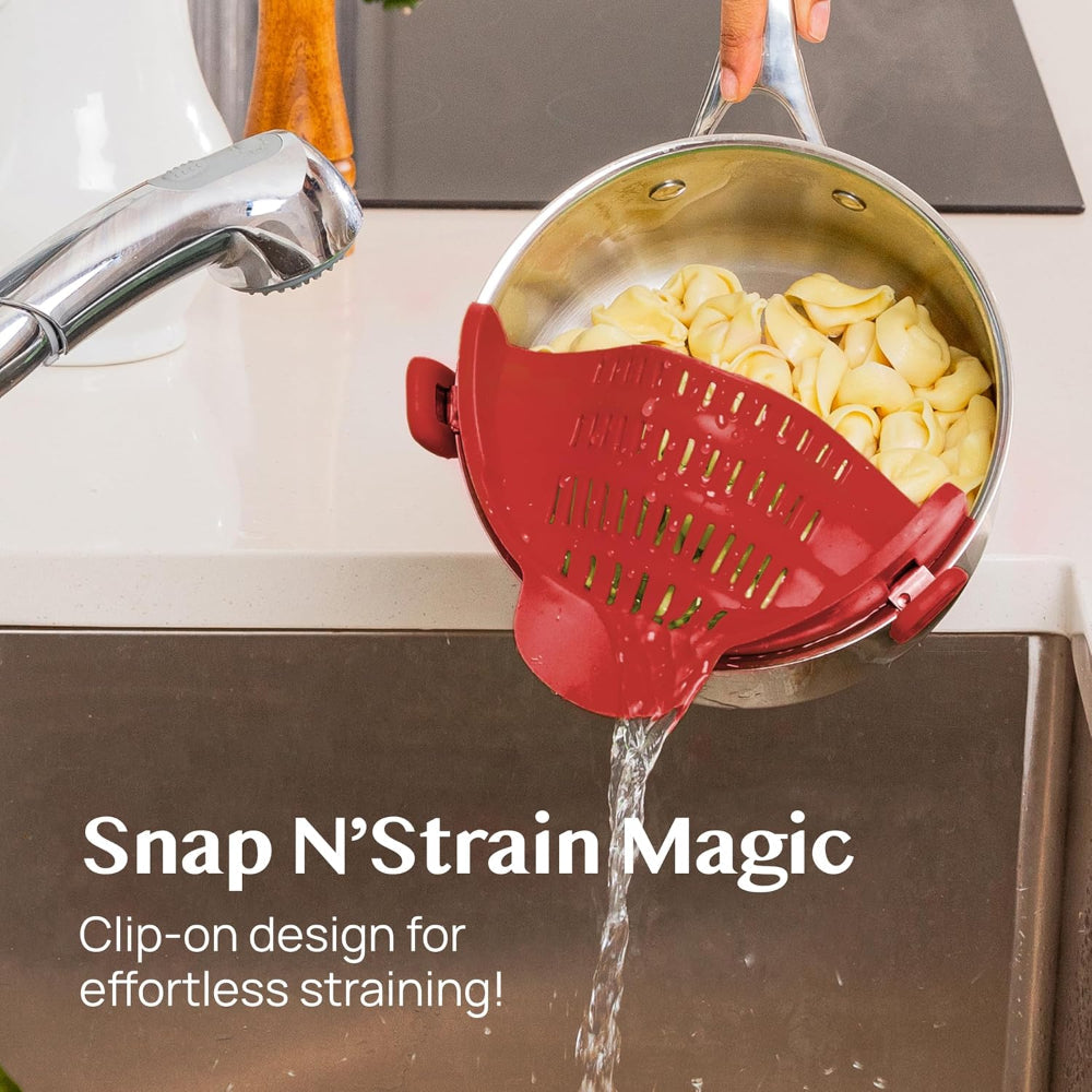Silicone Clip On Pot Strainer For Pasta Veggies And Draining Water | Temsk