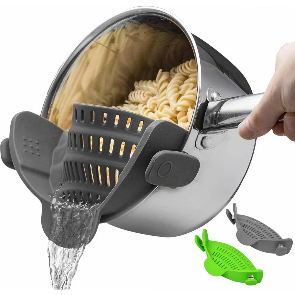 Silicone Clip On Pot Strainer For Pasta Veggies And Draining Water | Temsk