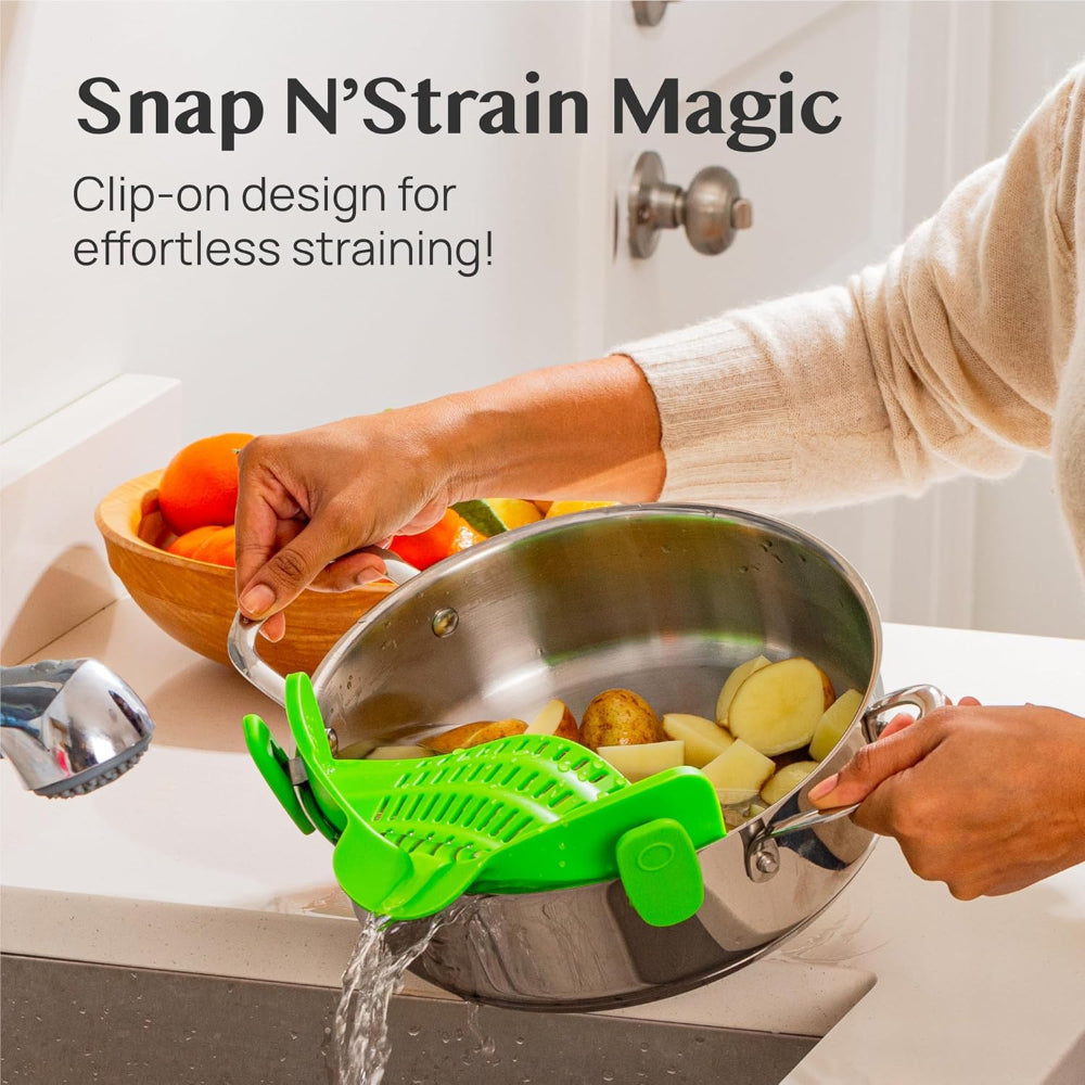 Silicone Clip On Pot Strainer For Pasta Veggies And Draining Water | Temsk
