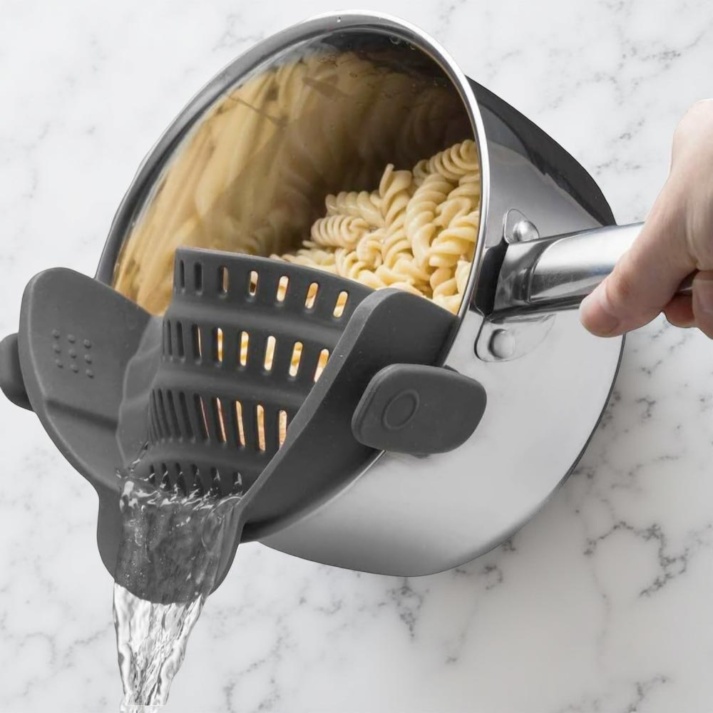 Silicone Clip On Pot Strainer For Pasta Veggies And Draining Water | Temsk
