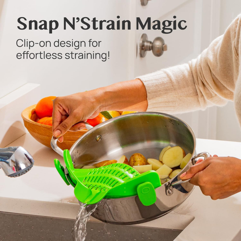 Silicone Clip On Pot Strainer For Pasta Veggies And Draining Water | Temsk