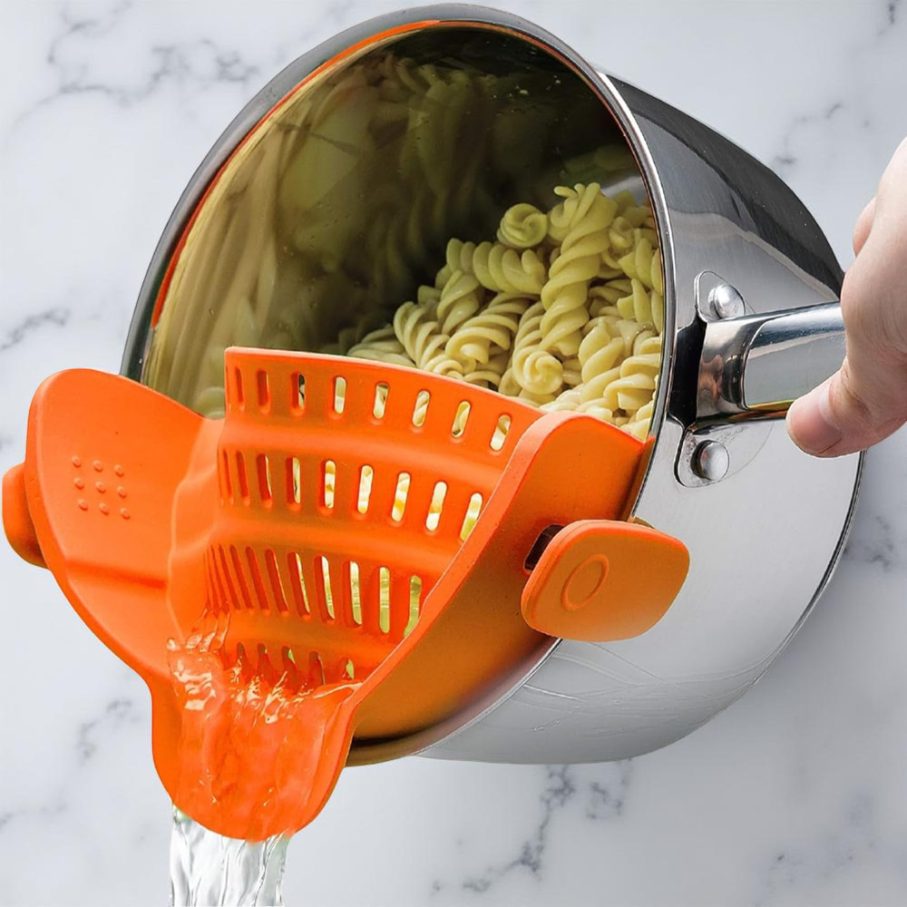 Silicone Clip On Pot Strainer For Pasta Veggies And Draining Water | Temsk