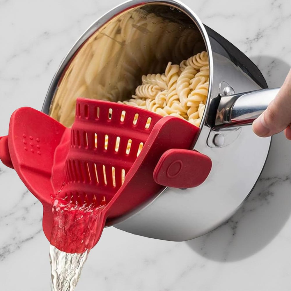 Silicone Clip On Pot Strainer For Pasta Veggies And Draining Water | Temsk