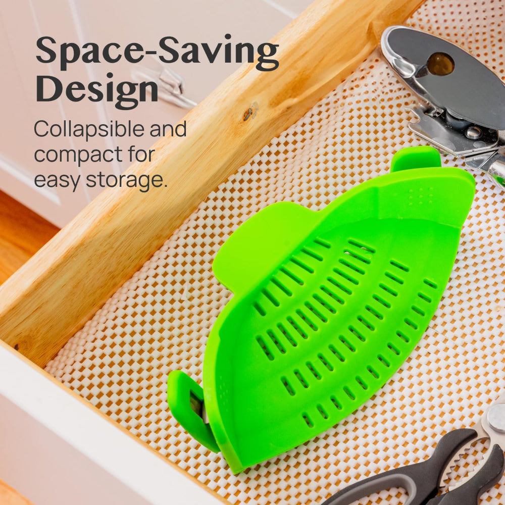Silicone Clip On Pot Strainer For Pasta Veggies And Draining Water | Temsk