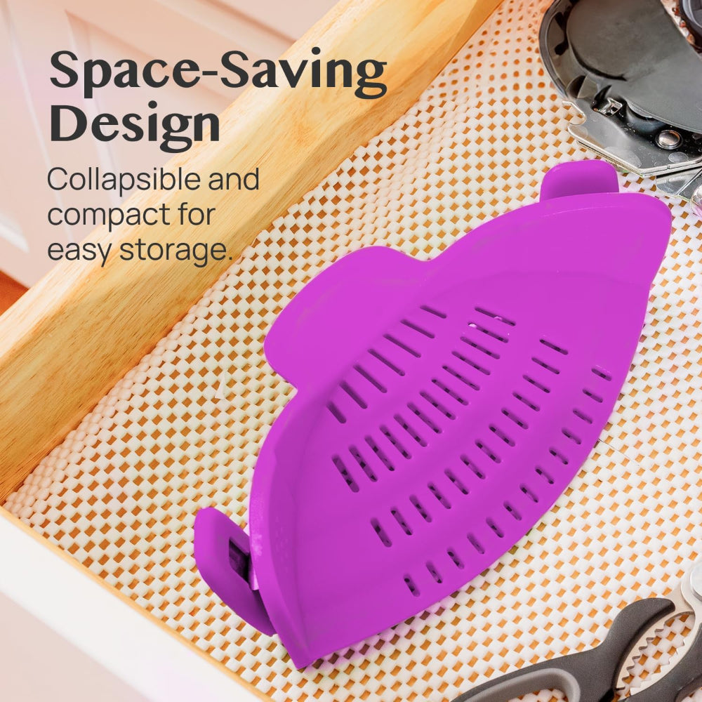 Silicone Clip On Pot Strainer For Pasta Veggies And Draining Water | Temsk