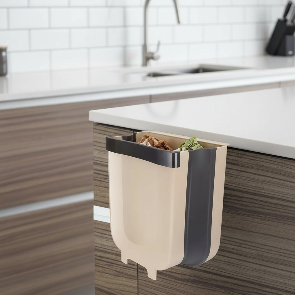 Foldable Plastic Trash Bin For Kitchen Cabinet Storage | Temsk
