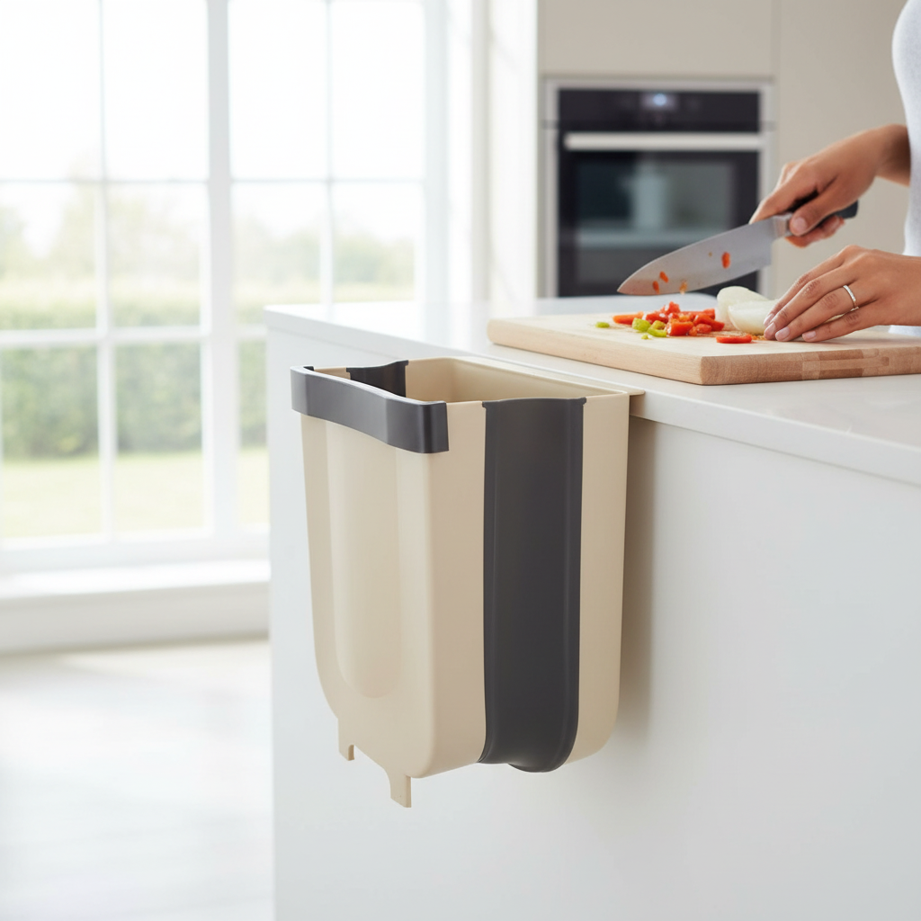 Foldable Plastic Trash Bin For Kitchen Cabinet Storage | Temsk
